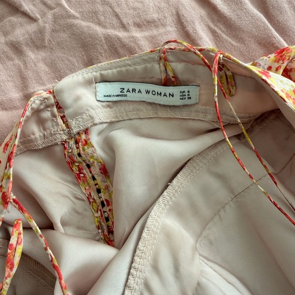 Zara Pink Floral High-Low Slip Dress - Picture 5 of 6